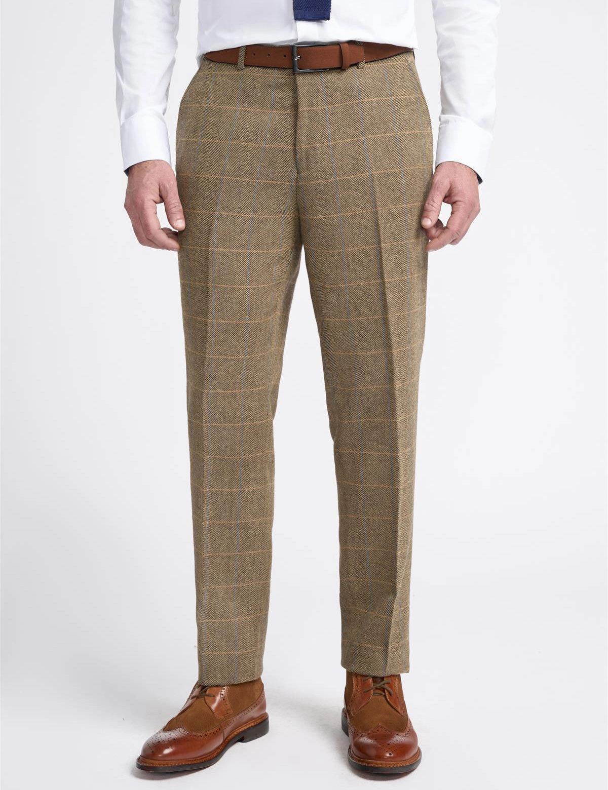 ALBERT - Bríste Donn Seiceach Tweed! Stíl Éirinnigh le Grá.